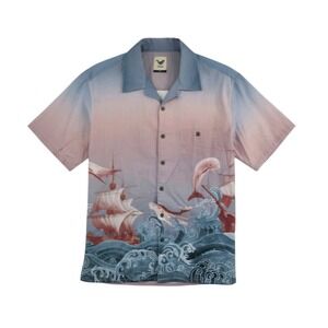 Yiume 1950's Vintage Hawaiian Navigation XL Short Sleeve Camp Shirt
